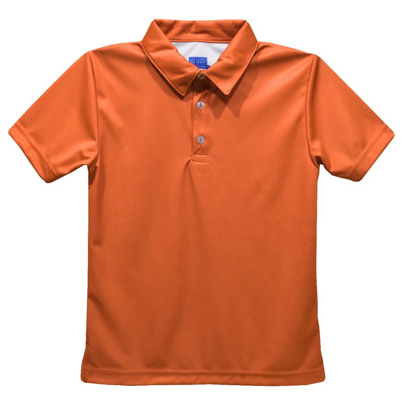 Orange Solid Fly Knit Short Sleeve Polo